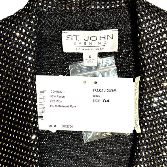 NWT St. John Evening 4-Piece Black Sequin Suit– Jacket, Pants, Skirt, Insert - Picture 5 of 9